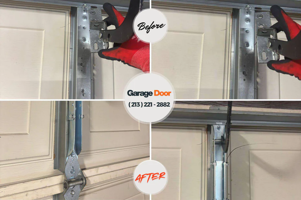 Before and after: garage door repair Almont, MI